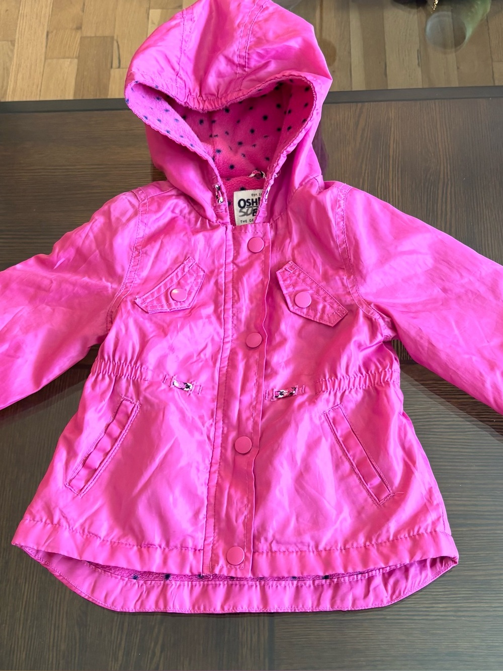 OshKosh B'gosh Girls' Pink Hooded Parka Jacket size 24M